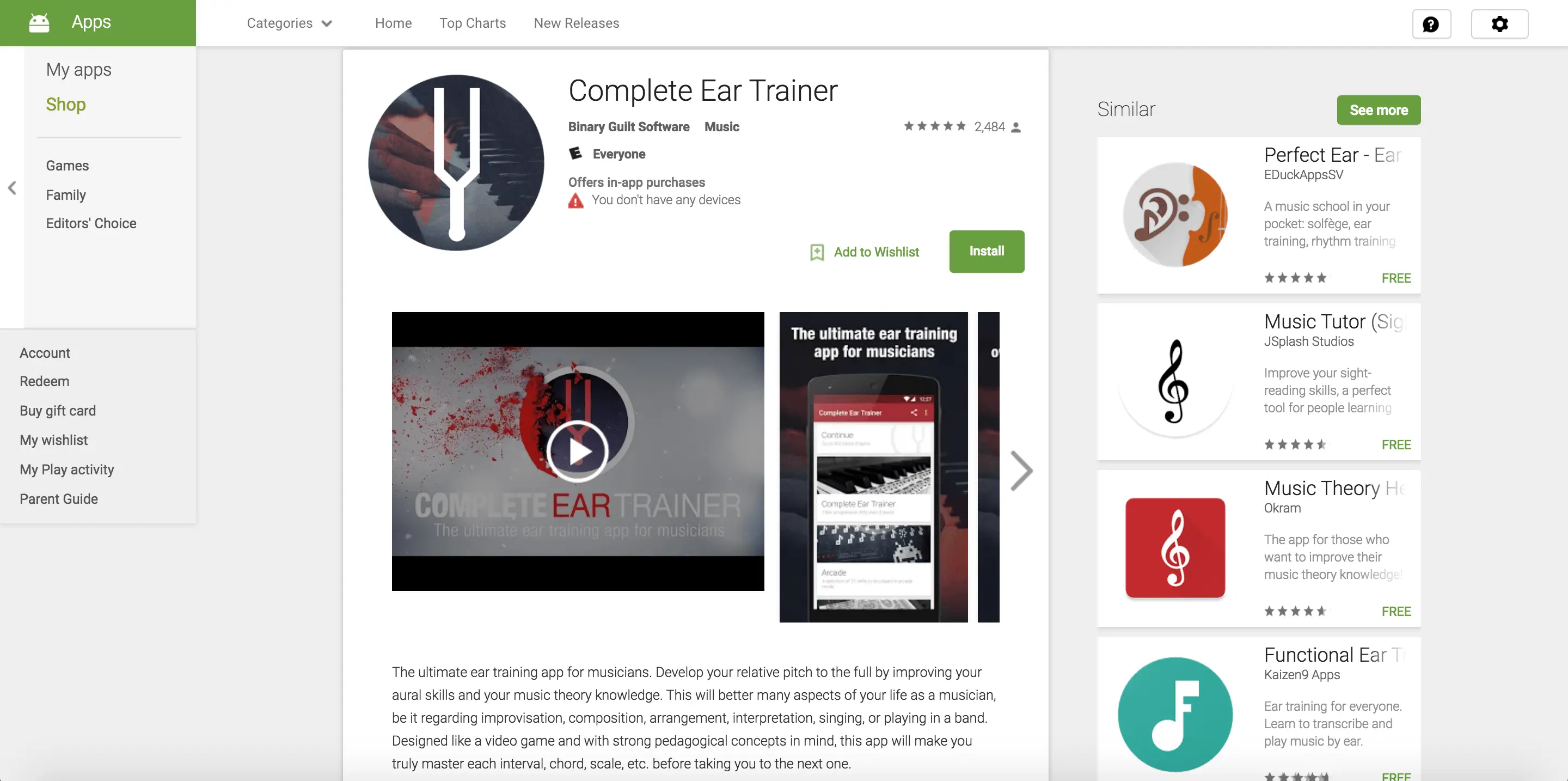 ear or aural music training apps